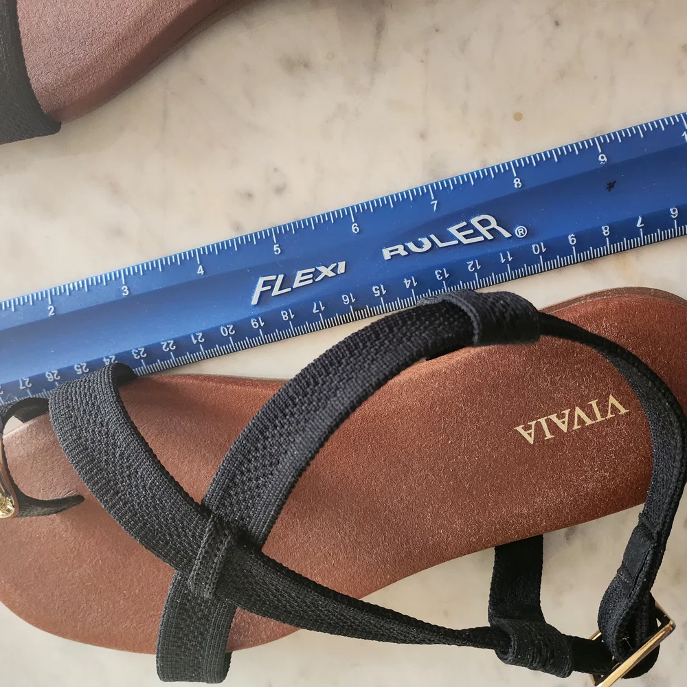 ViVI Black Strappy Sandals with Brown Footbed